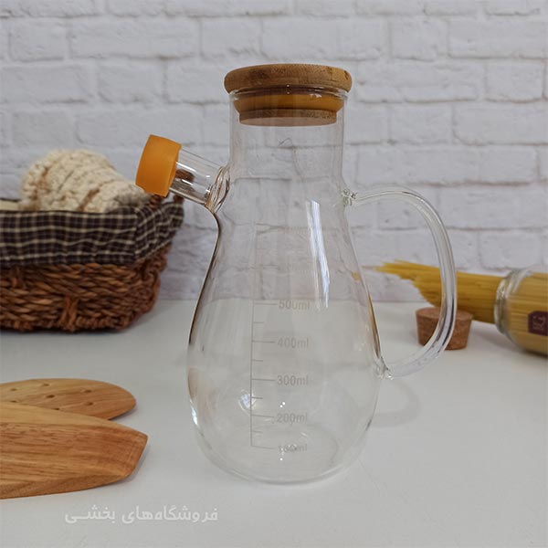 بطری روغن ریز پیرکس مدل درب بامبو 700 میل