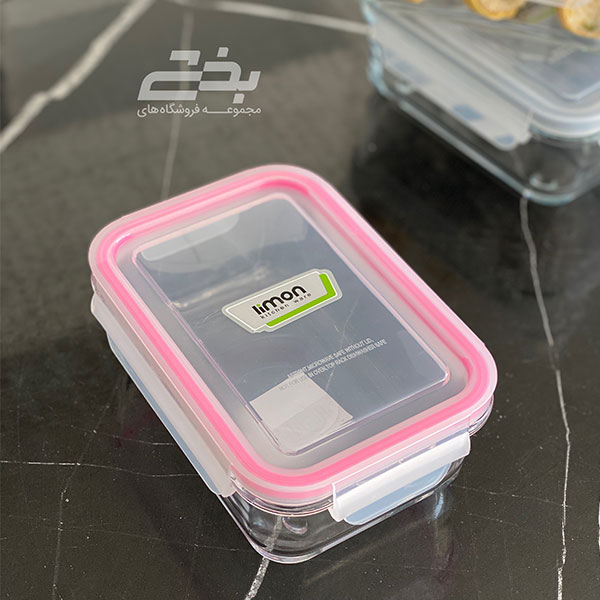 ظرف نگهدارنده شیشه ای مدل مستطیل لیمون 580 میل