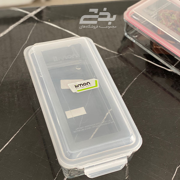 ظرف نگهدارنده شیشه ای مدل مستطیل لیمون 1.4 میل