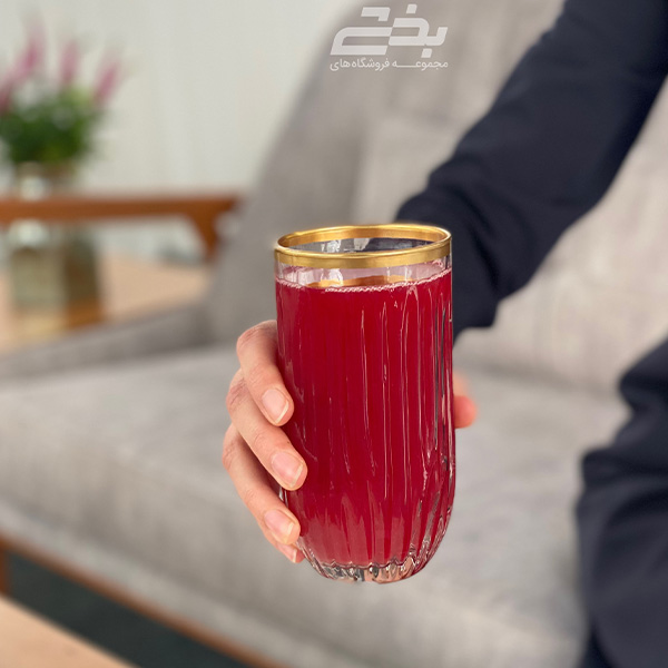 ست لیوان شیشه ای مدل سولو لب طلا 6 عددی