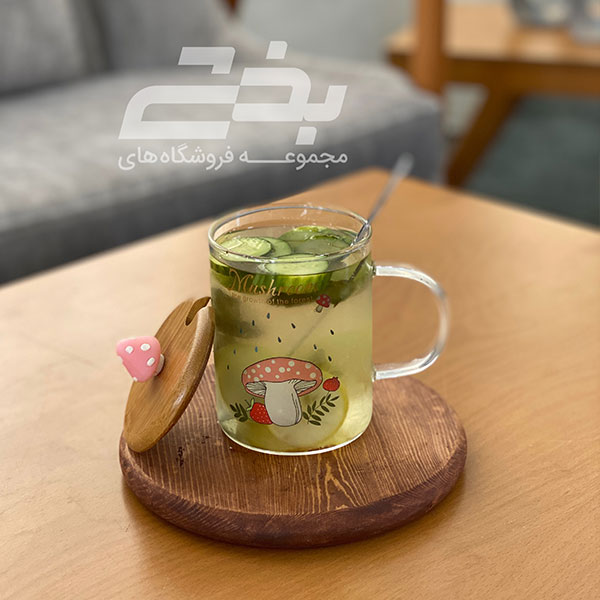 ماگ پیرکس درب چوبی طرحدار