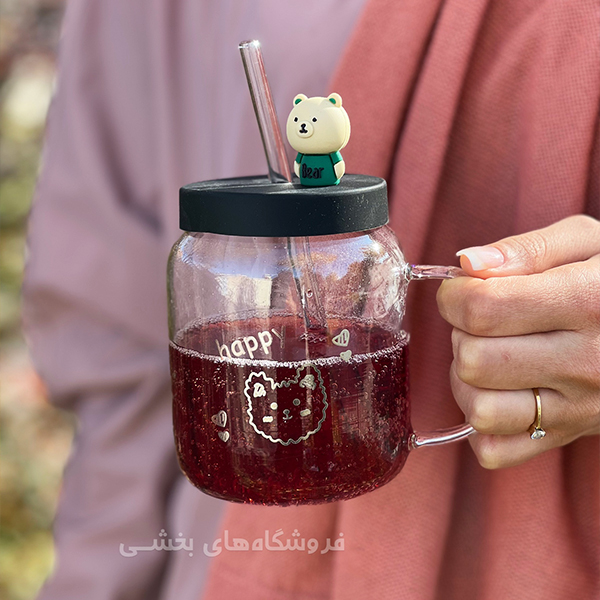 ماگ پیرکس مدل درب سیلیکونی قاشق دار کد 13