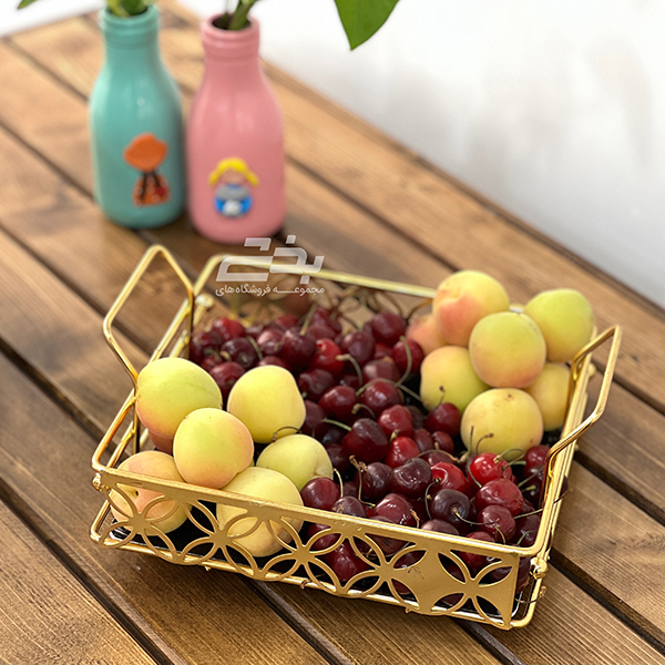 سینی فلزی طرح گل سایز 23