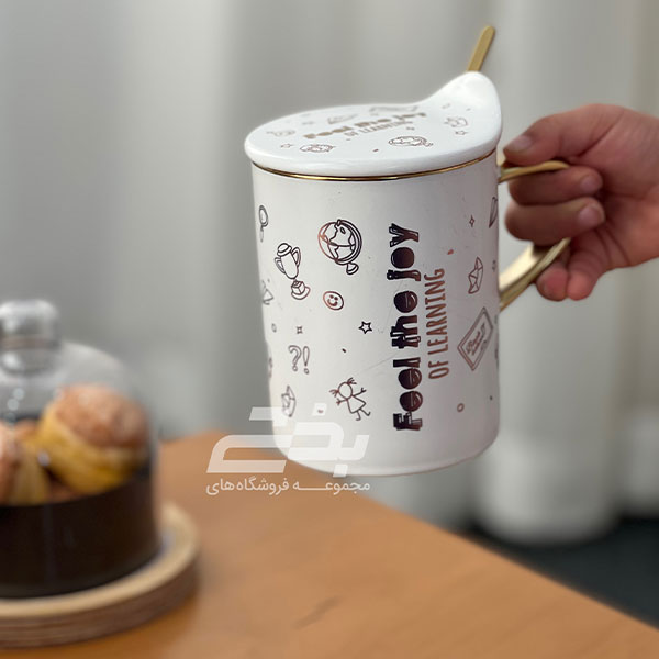 ماگ سرامیکی دسته طلایی مدل گردشگری