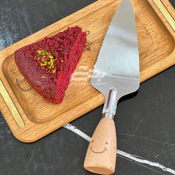 کفگير کيک دسته چوبی طرح لبخند