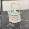 تصویر کوچک قوری سرامیکی دسته حصیری کوچک