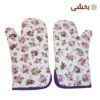 تصویر کوچک دستکش فر پارچه ای طرح گل دار 2