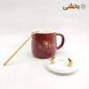 تصویر کوچک ماگ درب دار سرامیکی طرح گاو شاخ دار