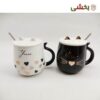 تصویر کوچک ماگ درب دار سرامیکی طرح گربه