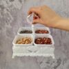 تصویر کوچک اردو خوری پلاستیکی مدل دسته دار 4 خانه به پلاست