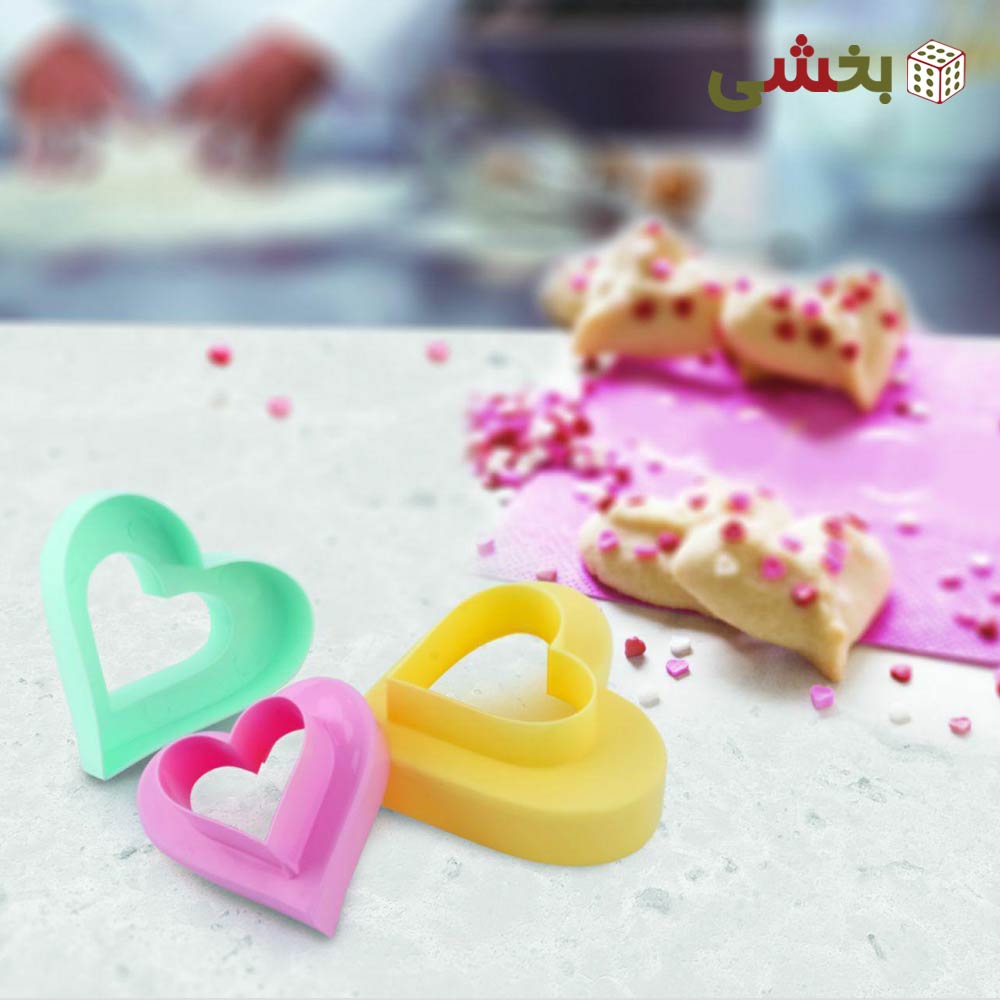 قالب شیرینی قلب سه تیکه او استایل