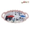 تصویر کوچک سینی بیضی لبه داربزرگ طرح ترک گلد