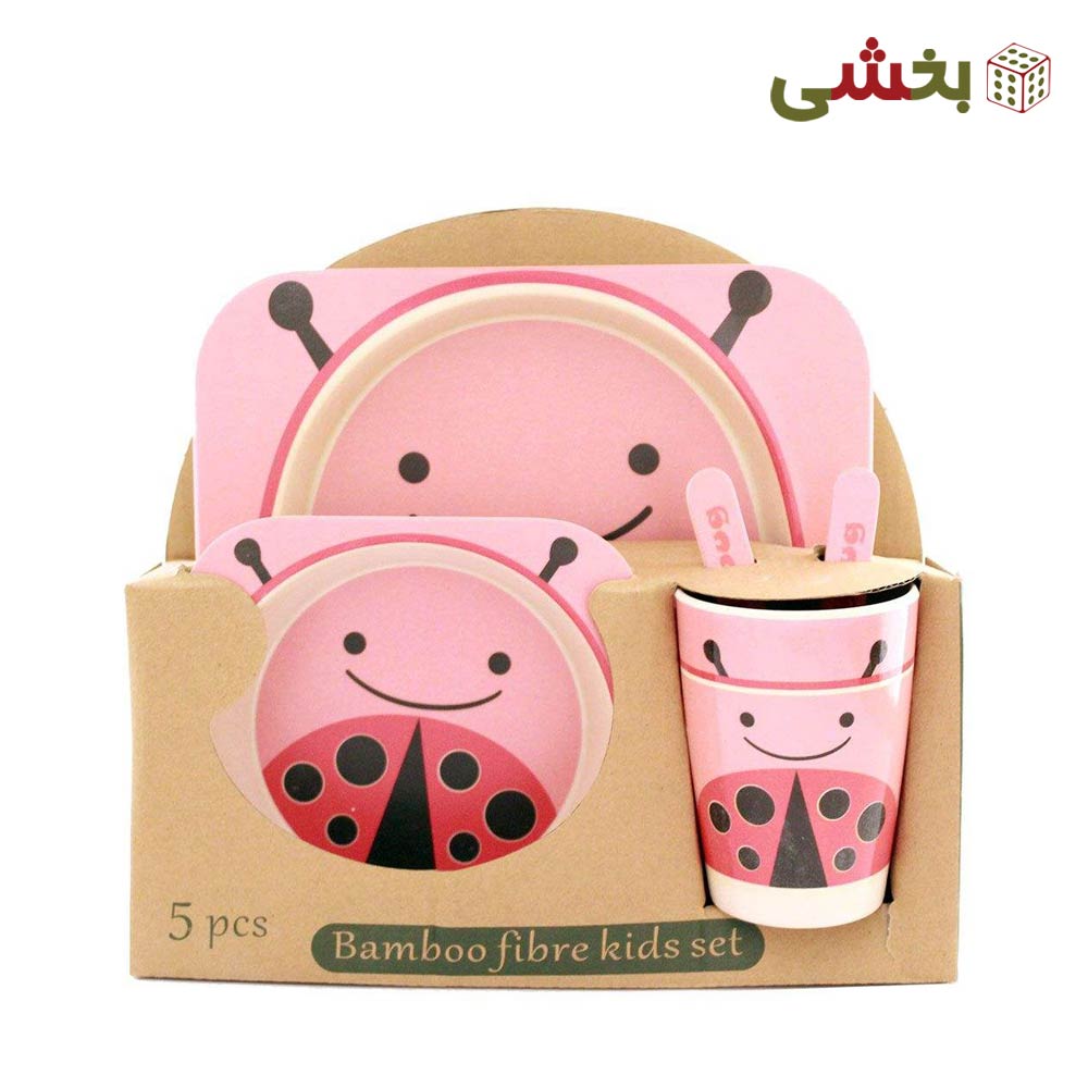 ظرف غذا کودک بامبو طرح کفشدوزک