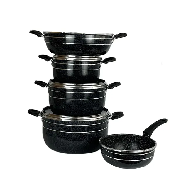 سرویس قابلمه گرانیتی 8 پارچه طرح چدن اوج