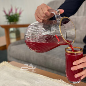 پارچ شیشه ای مدل سولو لب طلا
