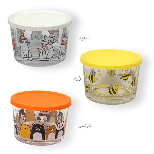 ظرف شیشه ای190 میل چاپدار لیمون