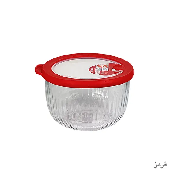 کاسه گرد شیشه ای دربدارشیاردار 970 میلی لیتر لیمون