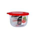 تصویر کوچک کاسه گرد شیشه ای دربدار شیاردار 470 میلی لیتر لیمون
