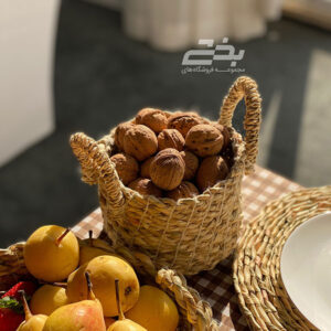 سبد استوانه دسته دار حصیری