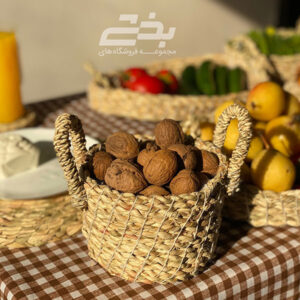 سبد استوانه دسته دار حصیری