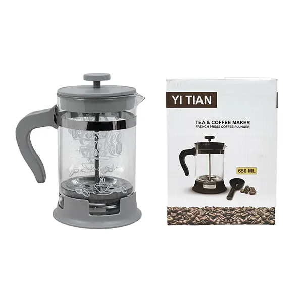 فرنچ پرس دسته رنگی چاپدار 650میل