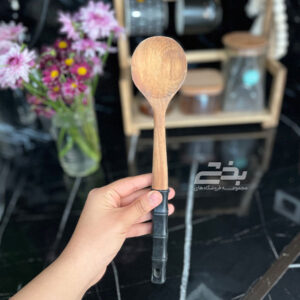 ملاقه چوبی کوچک دسته سیلیکونی شنیا