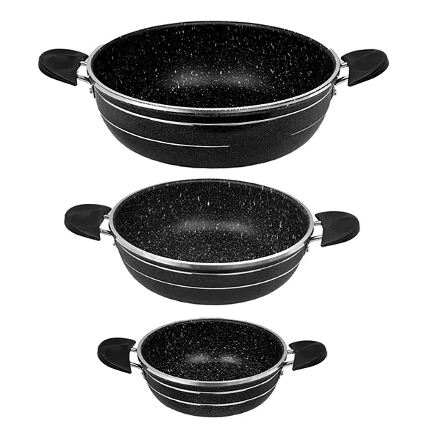 تابه دودسته 3عددی خط دار طرح چدن اوج