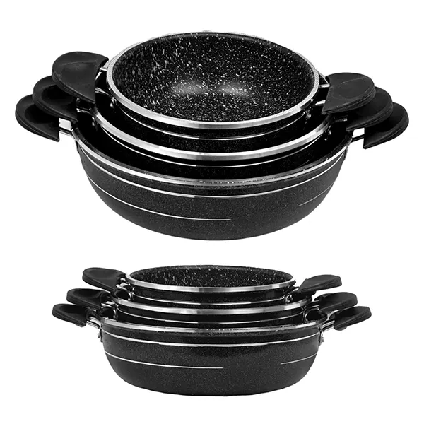 تابه دودسته 3عددی خط دار طرح چدن اوج