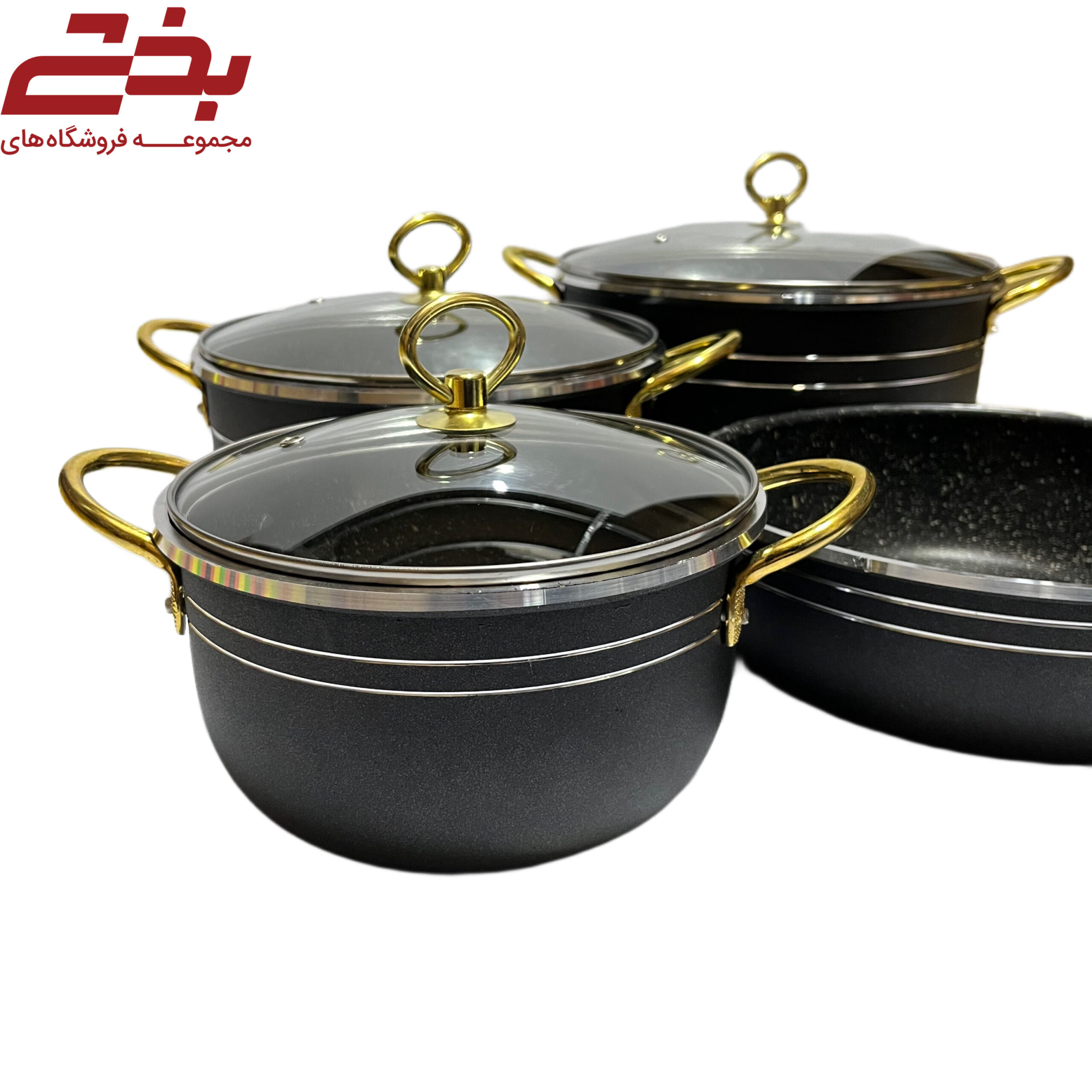 سرويس 7 پارچه اوج گرانیت دسته طلایی