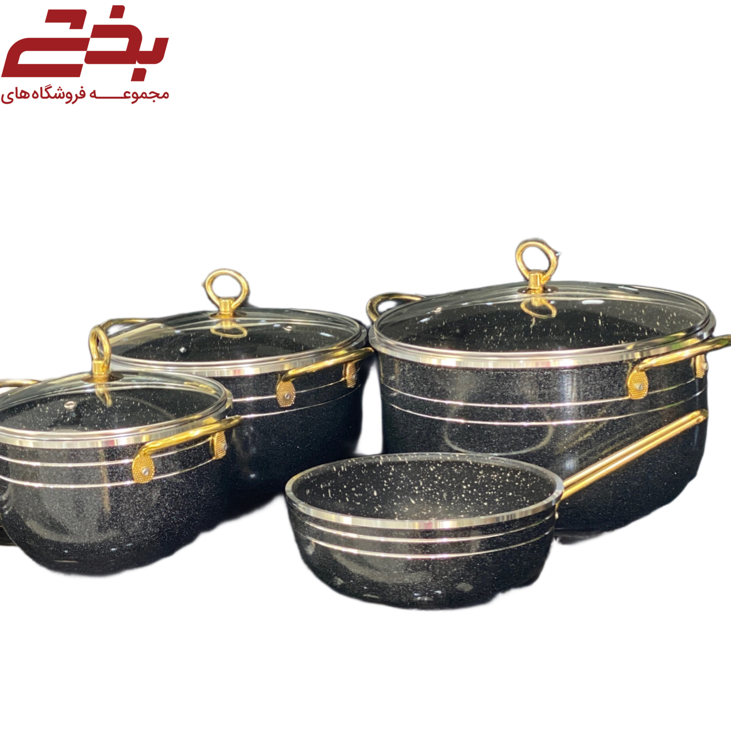 سرويس 7 پارچه اوج گرانیت دسته طلایی
