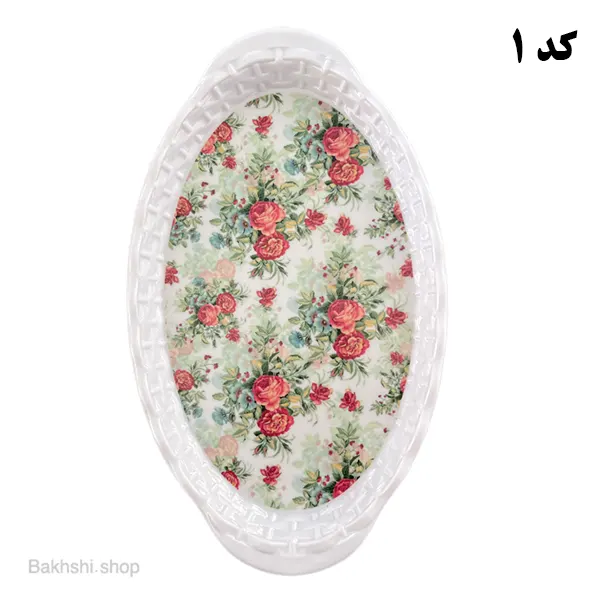 سینی بیضی حصیری متوسط ملامین