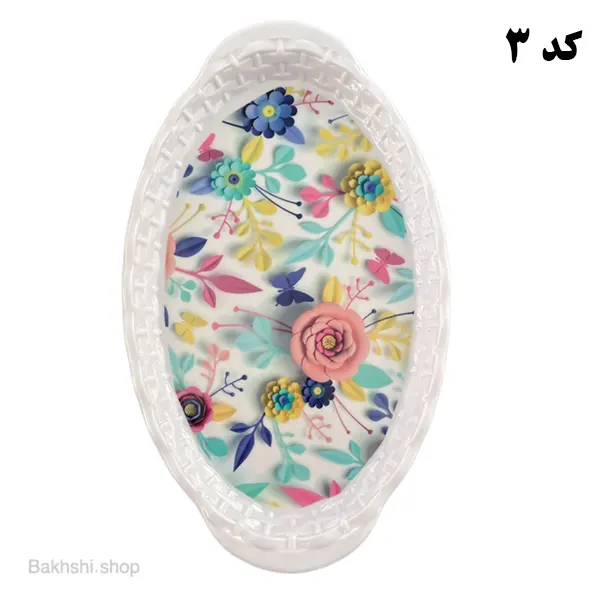 سینی بیضی حصیری متوسط ملامین