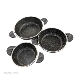 تابه سه عددی دو دسته خط دار طرح چدن اوج