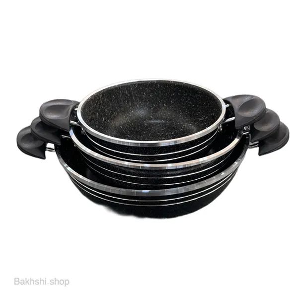 تابه سه عددی دو دسته خط دار طرح چدن اوج