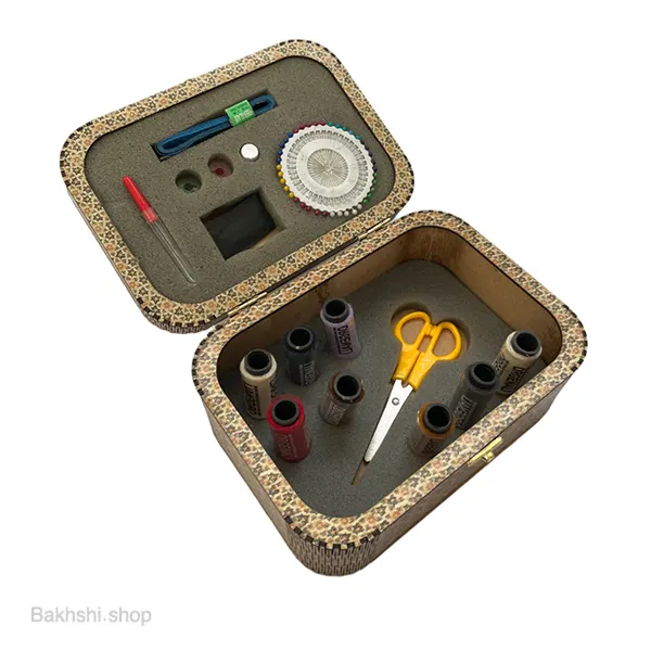 باکس نخ و سوزن چوبی بزرگ