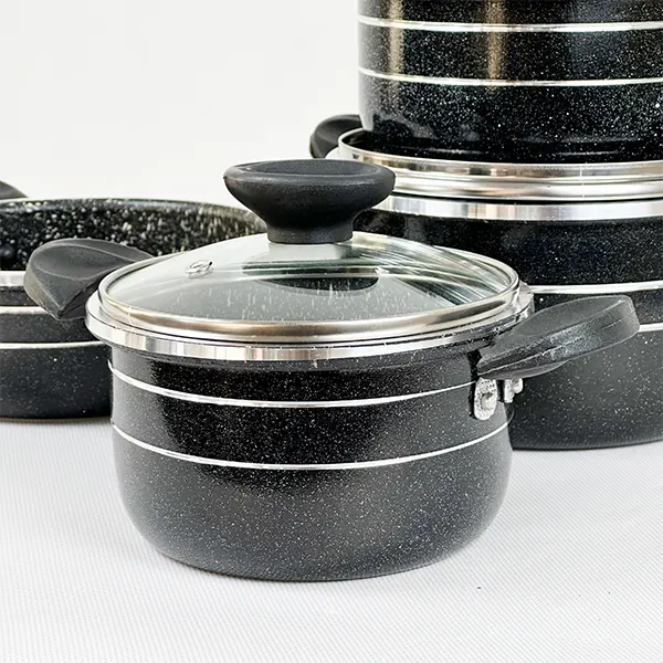 سرویس قابلمه گرانیتی 8 پارچه طرح چدن اوج