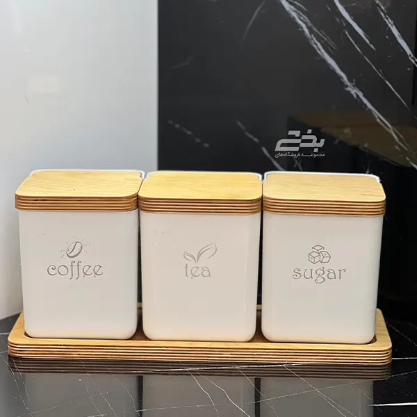 جا حبوباتی درب چوبی 3 عددی رایکا