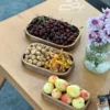 تصویر کوچک سینی مستطیل سه تیکه چوبی