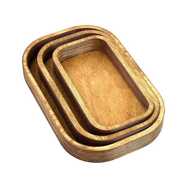 سینی مستطیل سه تیکه چوبی