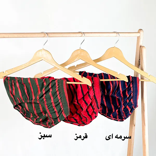 شورت مردانه اسلیپ راه راه و ساده گلستان