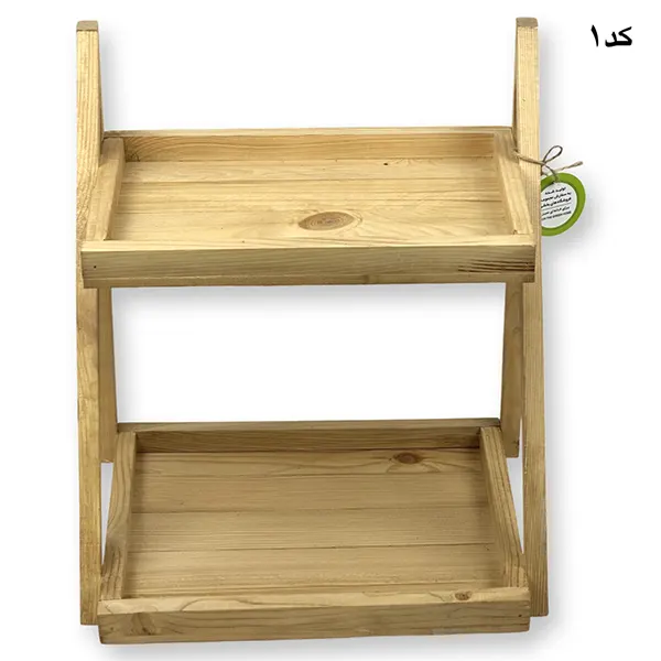 استند دو طبقه مثلثی چوبی