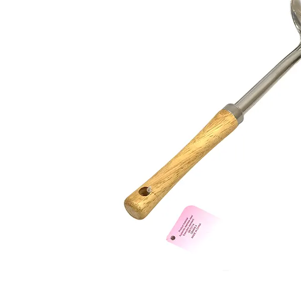 ملاقه استیل دسته چوبی