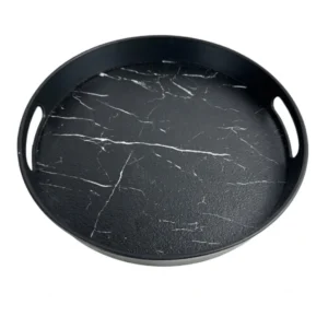 سینی گرد پلاستیکی دسته دار طرح سنگ رایکا