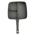 تصویر کوچک تابه چدن گریل 3 خانه درب دار