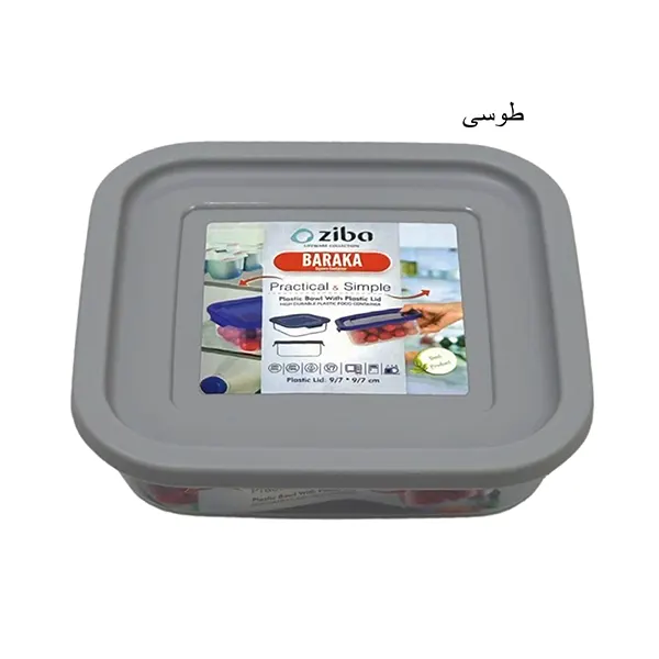 ظرف دربدار مربع 600 میلی لیتر باراکا