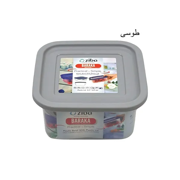 ظرف دربدار مربع 1 لیتر باراکا
