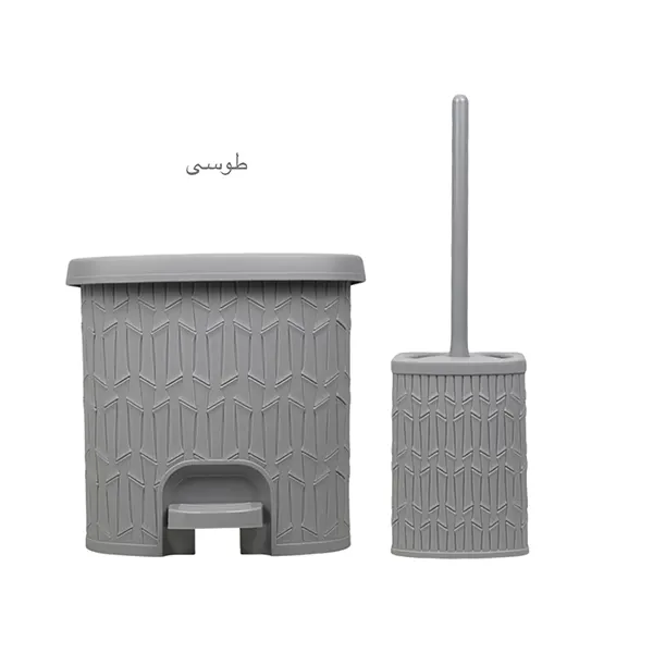 سطل و فرچه 4 گوش بامبو متوسط لیمون