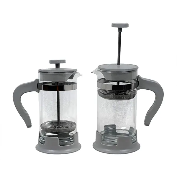 فرنچ پرس دسته رنگی 450 میل شفاف