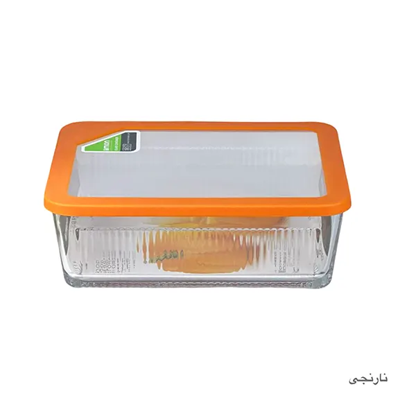 ظرف نگهدارنده شیشه ای شیاردار لیمون 2.25 لیتر