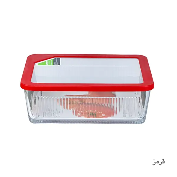 ظرف نگهدارنده شیشه ای شیاردار لیمون 2.25 لیتر